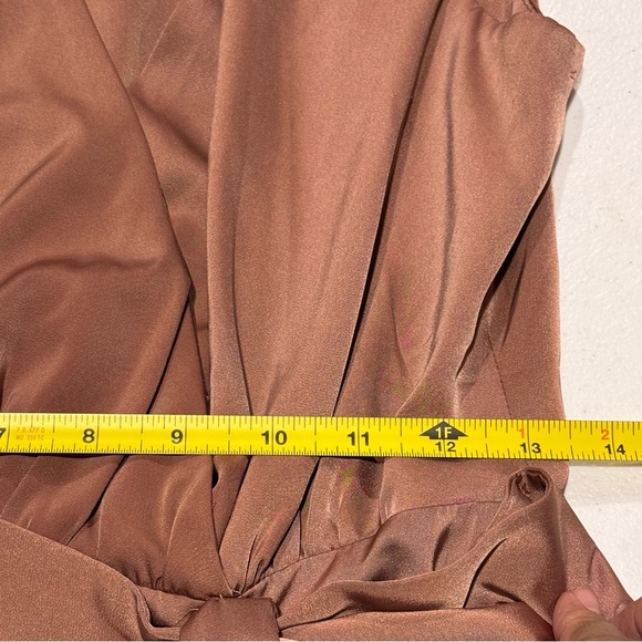 NBD Medium Mauve Faerie Front Bow Satin Mini Dress Chic Cocktail New Years Party - Picture 8 of 8